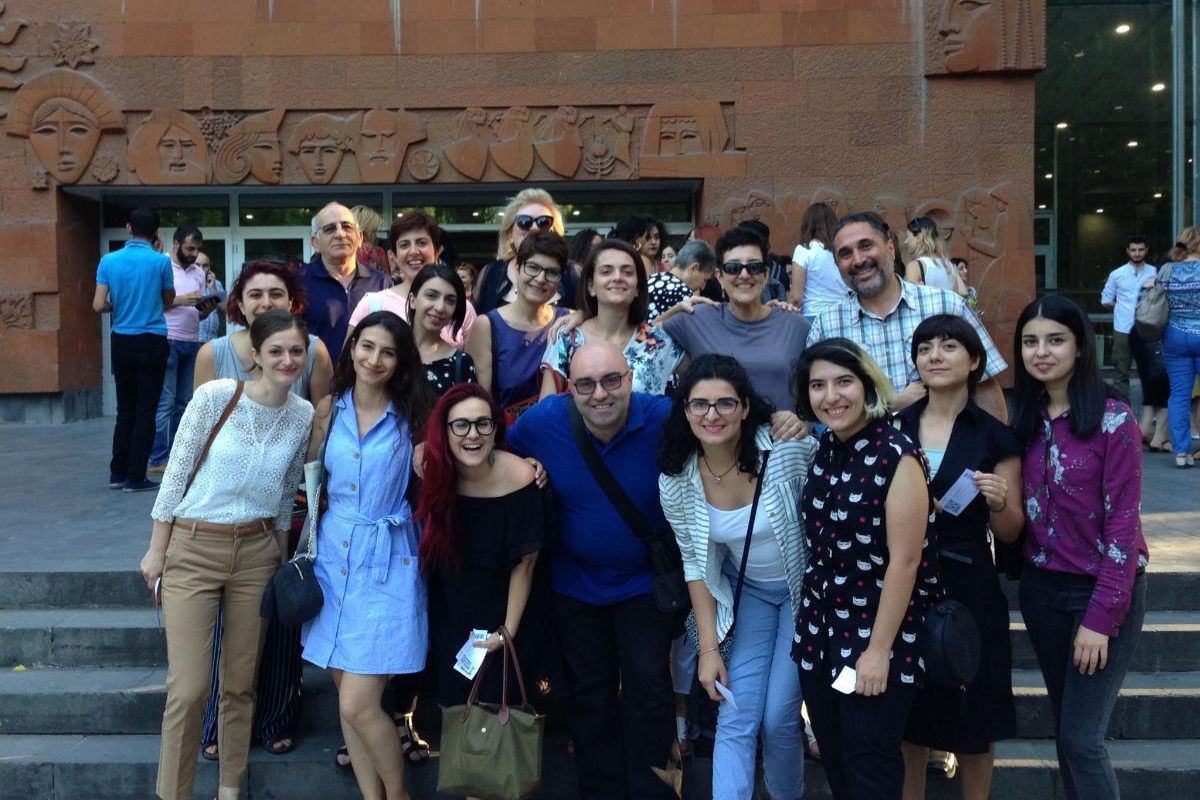 Tania and staff in 2018